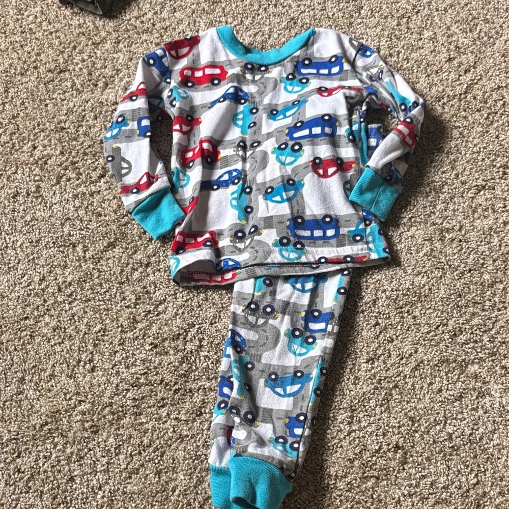 Colorful Car Print Kids Pajama Set